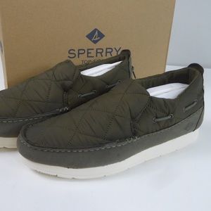 Sperry Quilted Nylon Moc-Sider Slip On Shoes Sneakers Microfleece Lining NIB